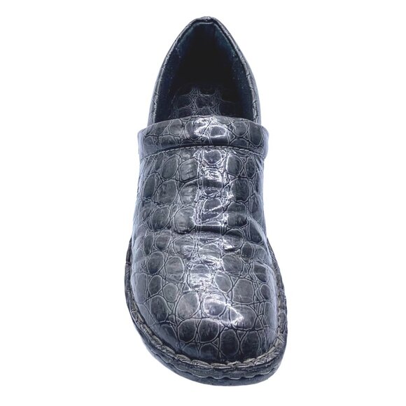 BOC Born Peggy Pro Nursing Clogs Charcoal Gray Alligator Croc Shoes US 8.5 Comfy - Picture 3 of 8